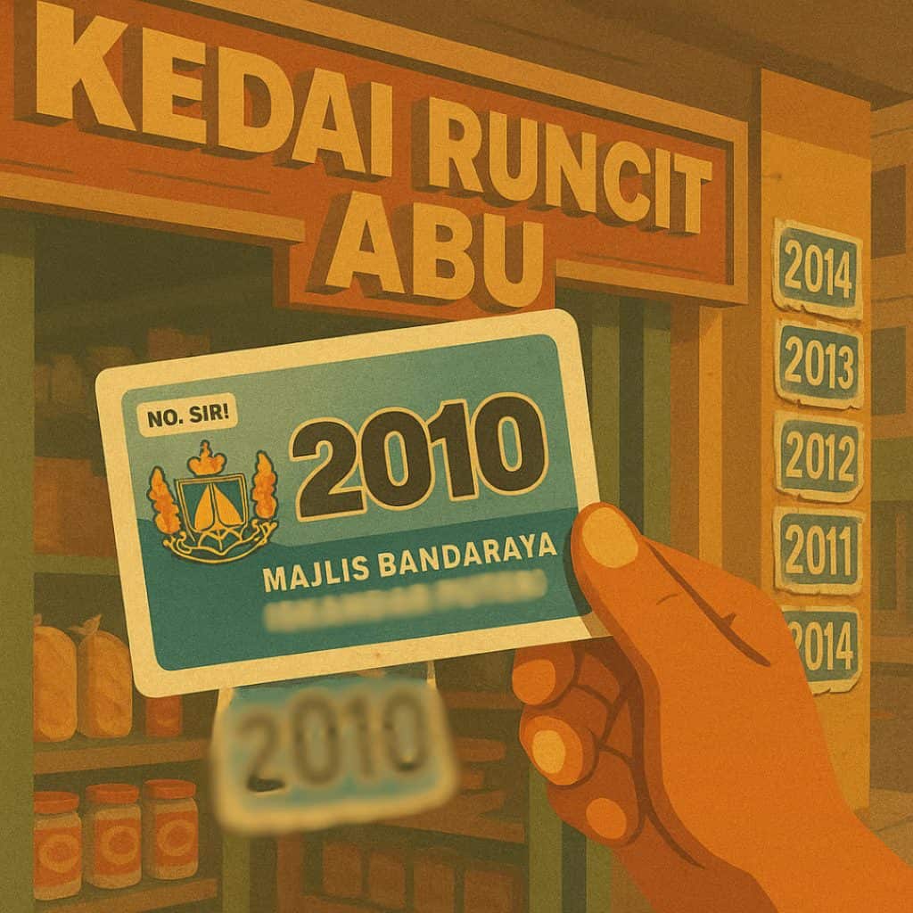 2010 Majlis Bandaraya Kuala Lumpur parking card for municipal services with year indicators.