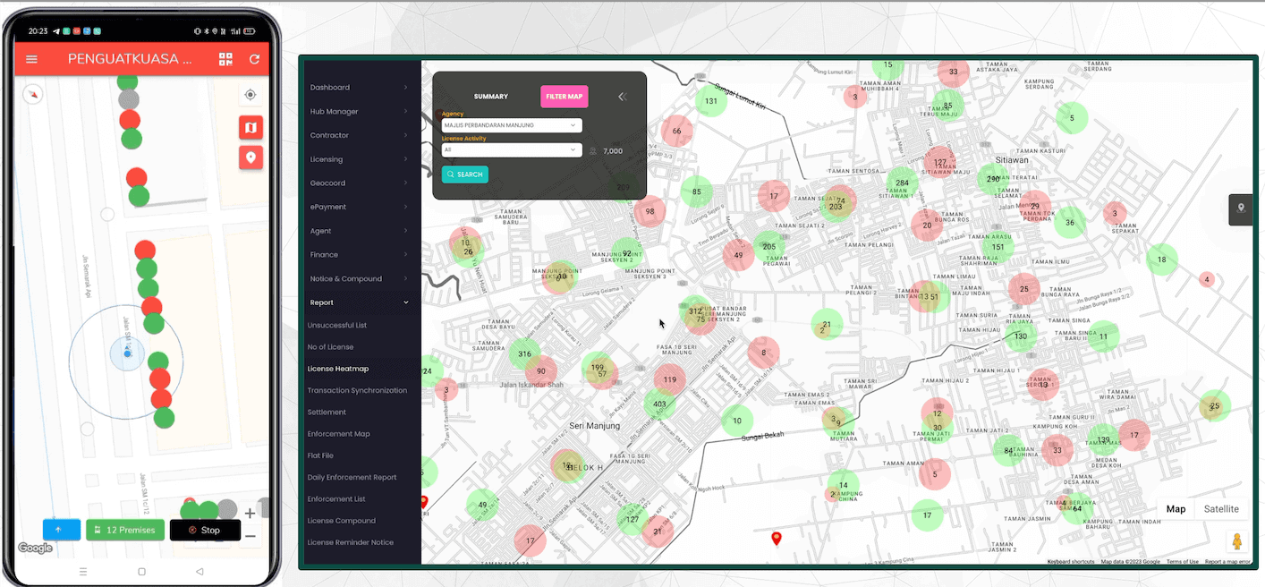 Real-time smart city surveillance and license management on the myPATIL Portal for enhanced urban security and licensing control.