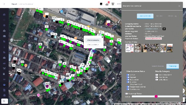 Detailed parking lot map of myPATIL Portal showcasing real-time parking status and management features at Patil University campus.